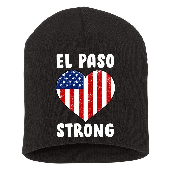 El Paso Strong American Texas Heart Short Acrylic Beanie