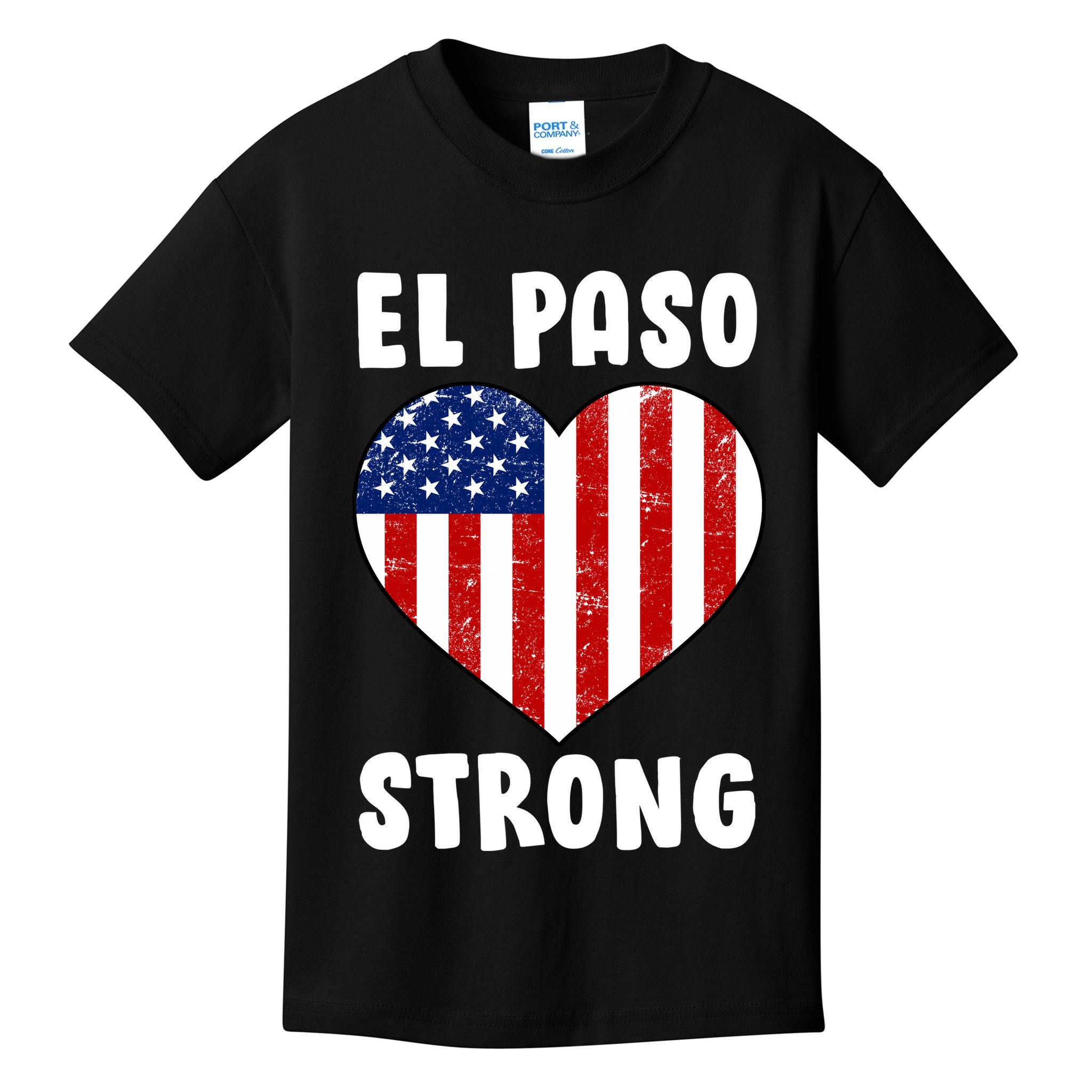 El Paso Strong American Texas Heart Kids T-Shirt