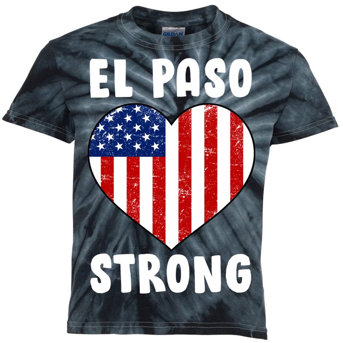 El Paso Strong American Texas Heart Kids Tie-Dye T-Shirt