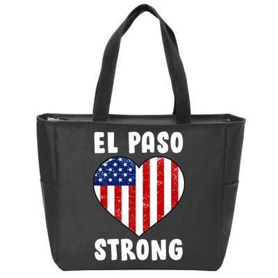 El Paso Strong American Texas Heart Zip Tote Bag