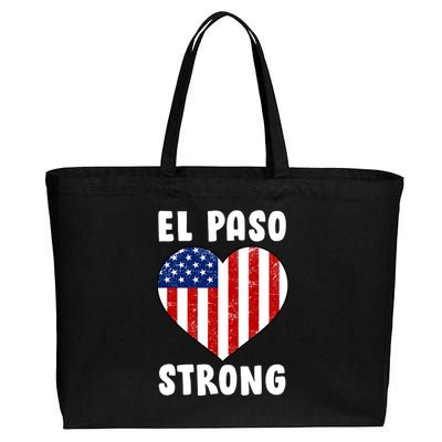 El Paso Strong American Texas Heart Cotton Canvas Jumbo Tote