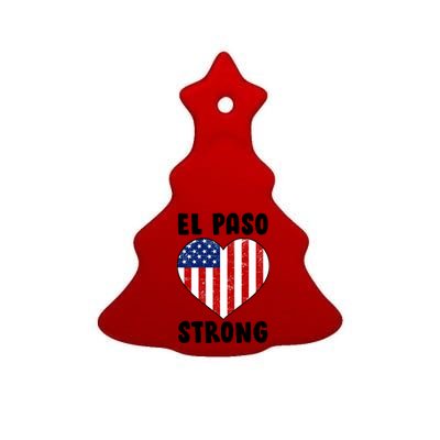 El Paso Strong American Texas Heart Ceramic Tree Ornament