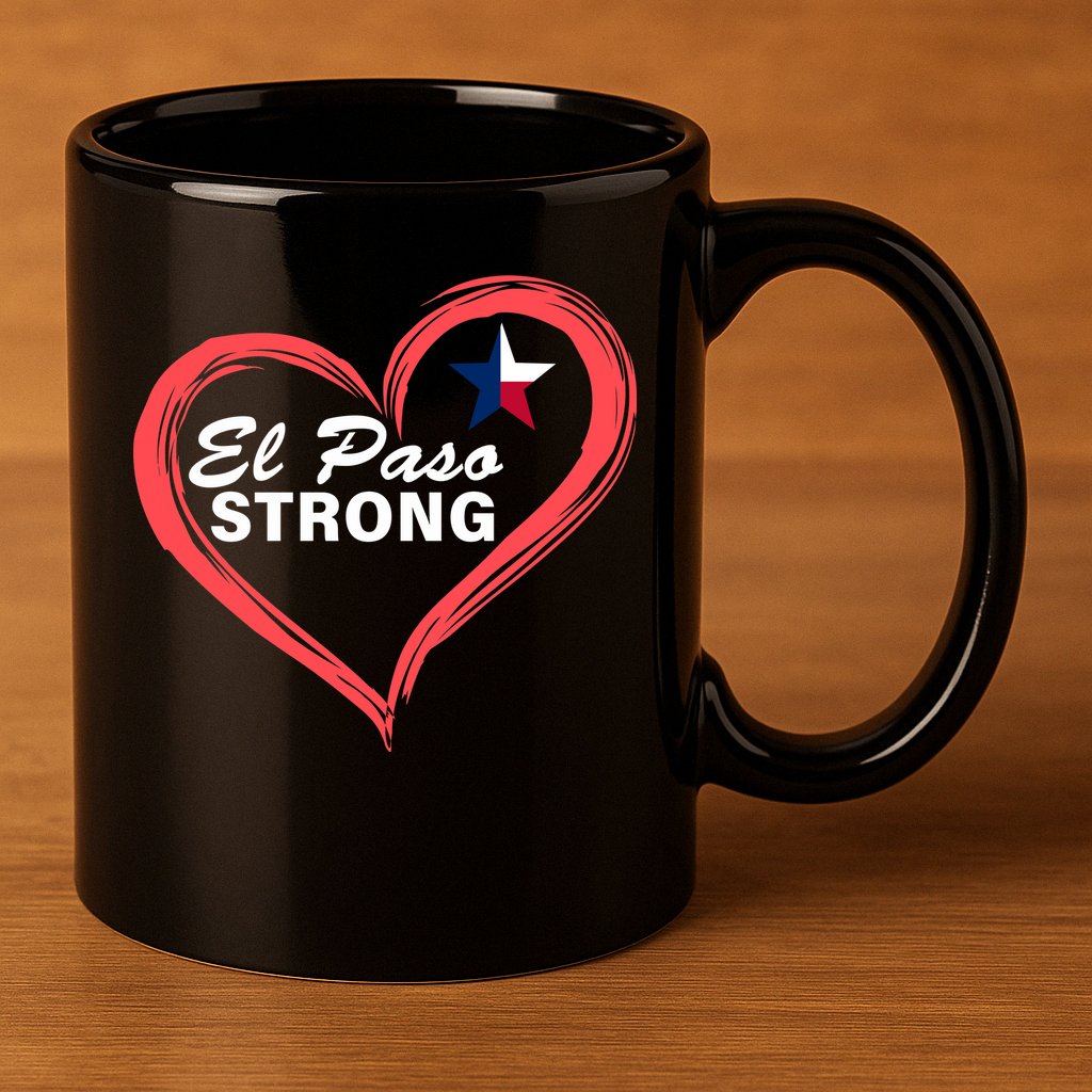 El Paso Strong Heart Texas Star 11oz C Handle Ceramic Mug