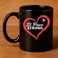 El Paso Strong Heart Texas Star 11oz C Handle Ceramic Mug