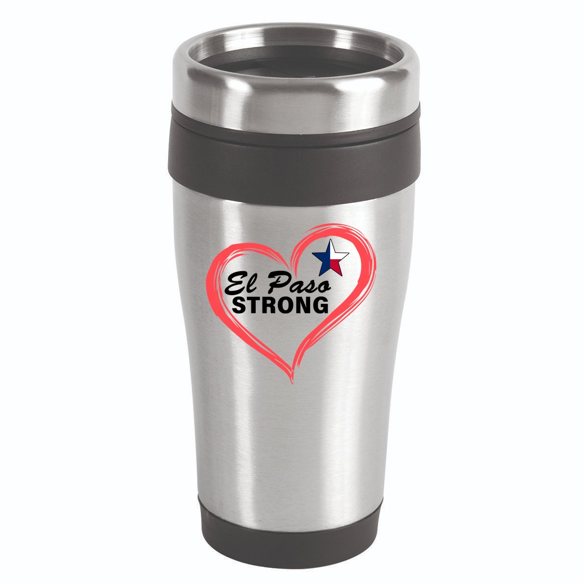 El Paso Strong Heart Texas Star 16oz Travel Tumbler