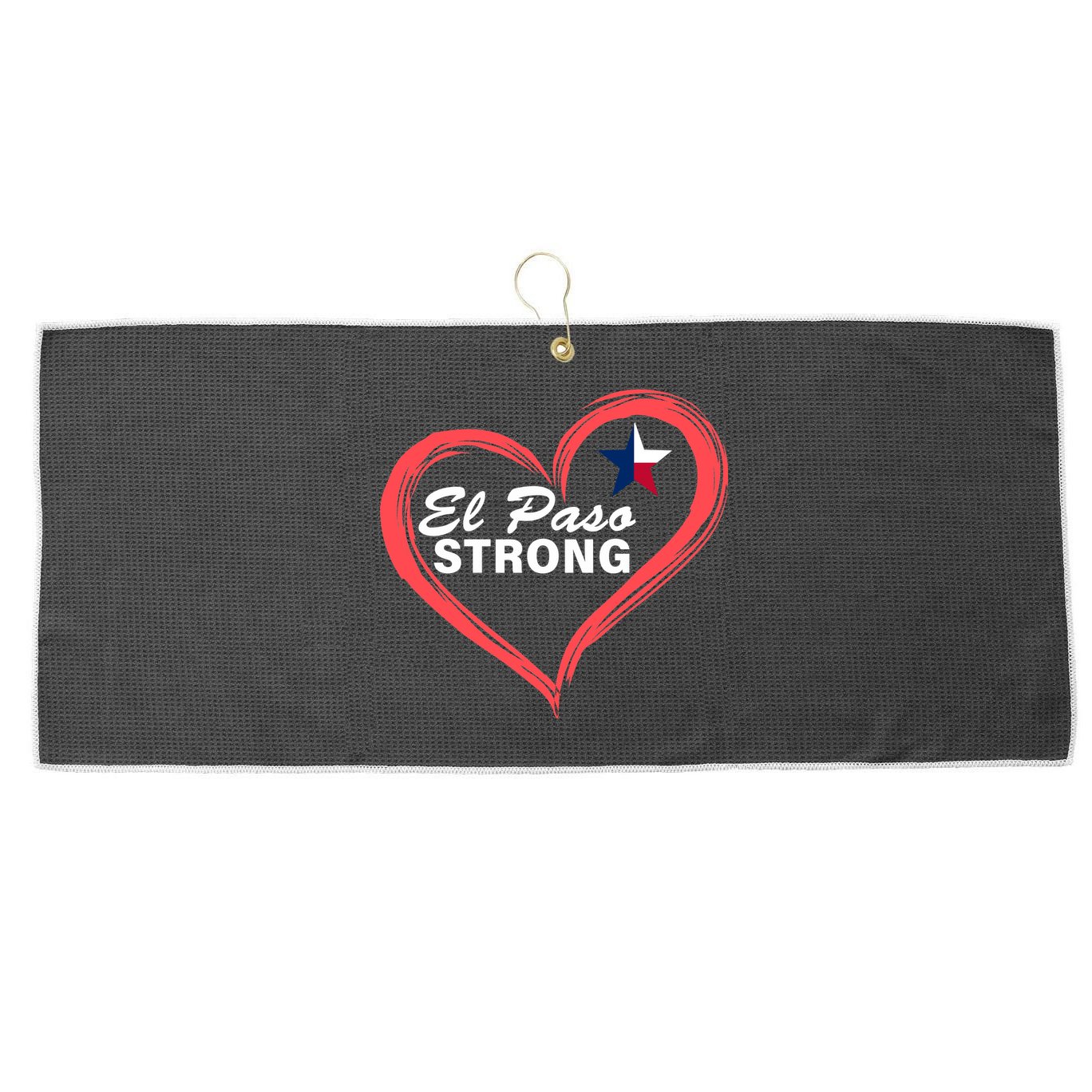 El Paso Strong Heart Texas Star Large Microfiber Waffle Golf Towel