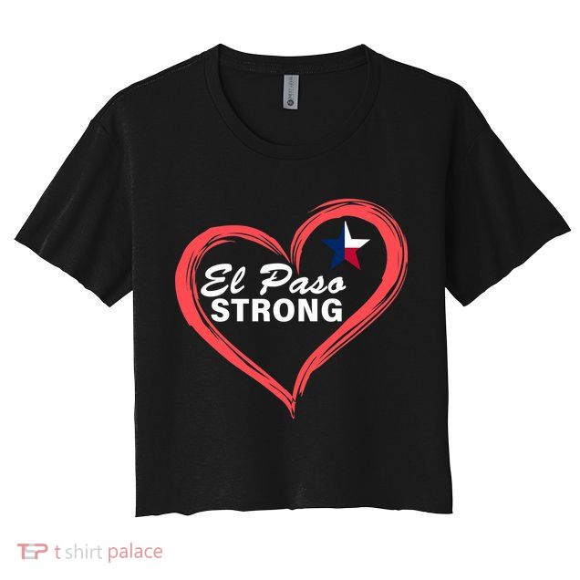 El Paso Strong Heart Texas Star Crop Top