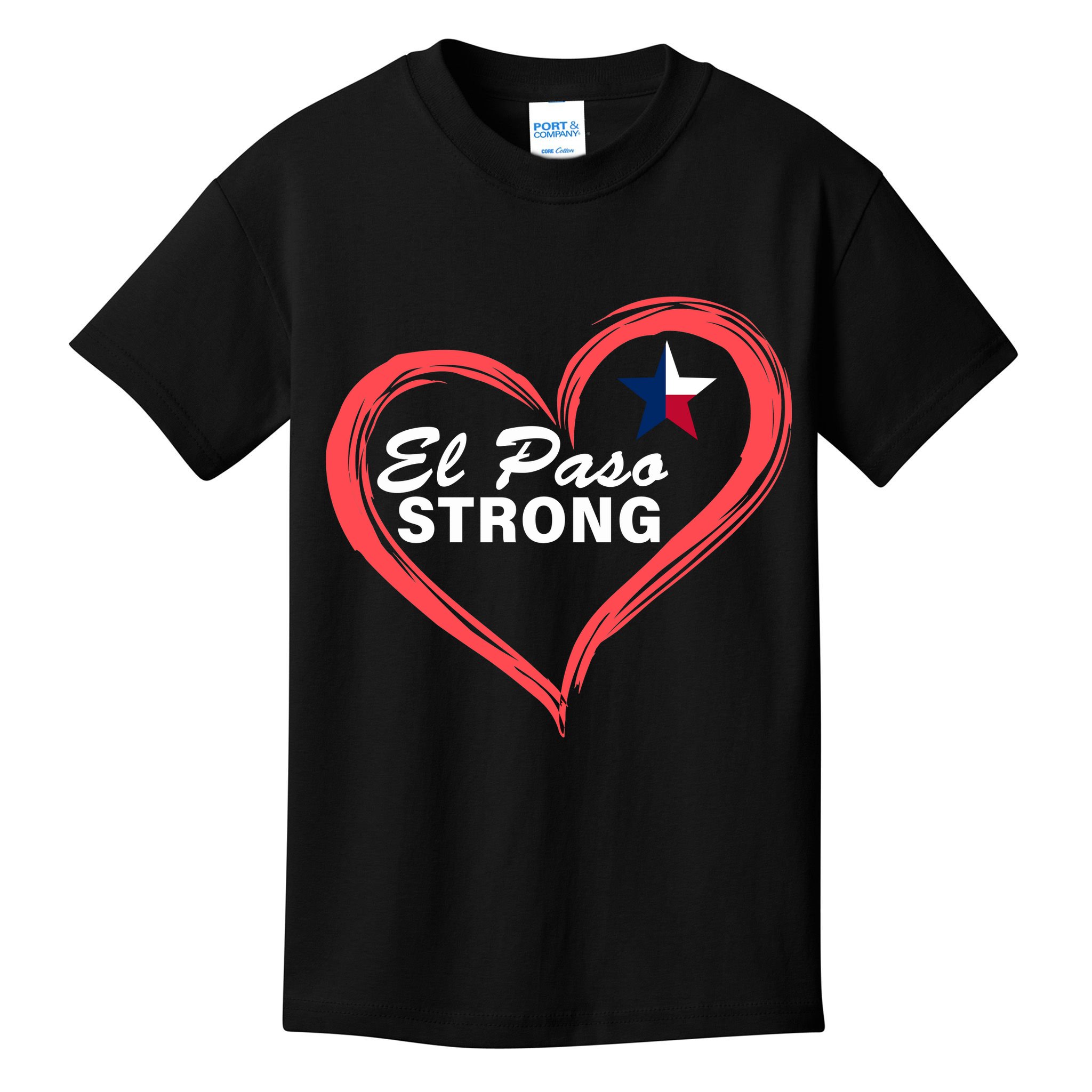 El Paso Strong Heart Texas Star Kids T-Shirt