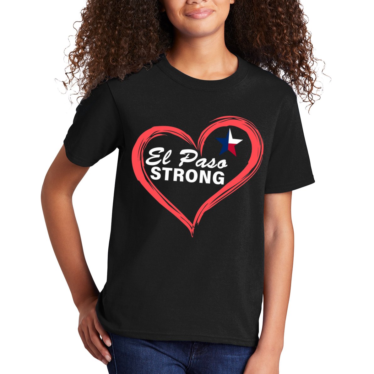El Paso Strong Heart Texas Star Kids T-Shirt