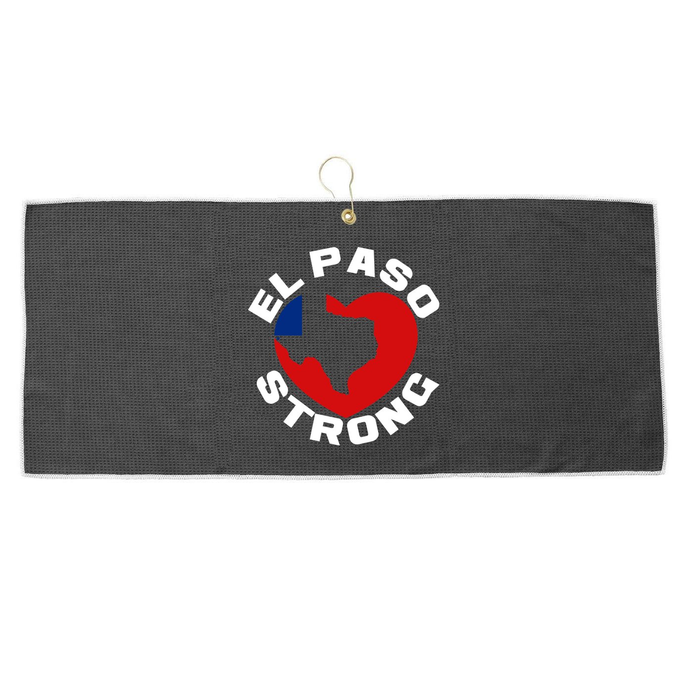 El Paso Strong Texas Heart Large Microfiber Waffle Golf Towel