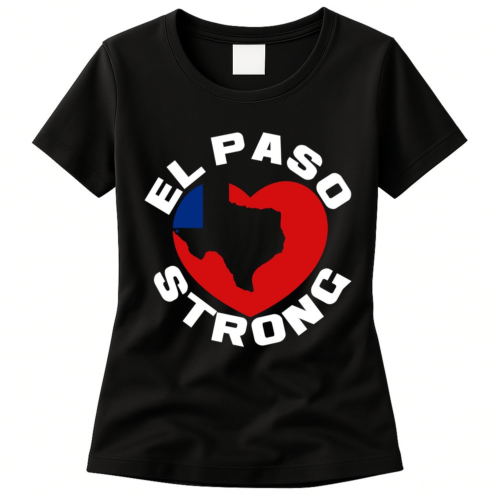 El Paso Strong Texas Heart Womens T-Shirt