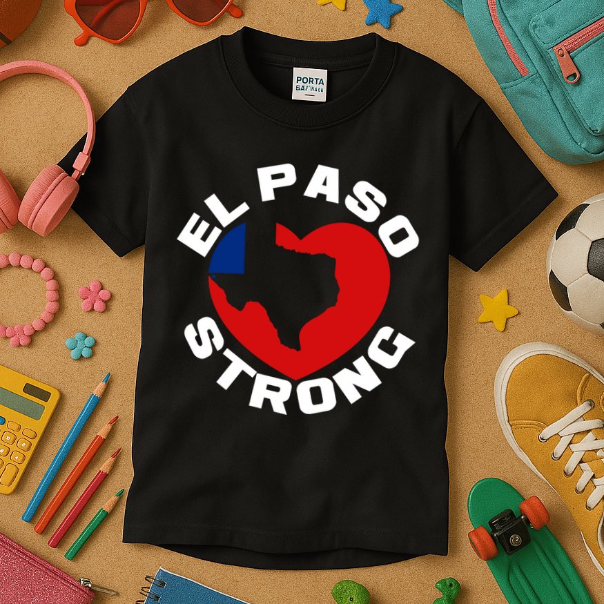 El Paso Strong Texas Heart Kids T-Shirt