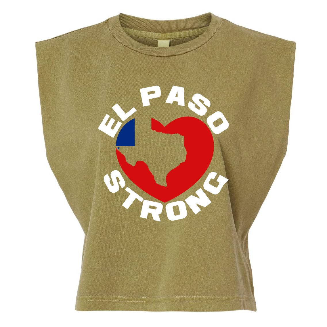 El Paso Strong Texas Heart Garment-Dyed Women's Muscle Tee