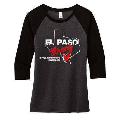 El Paso Strong Texas Shooting Women's Tri-Blend 3/4-Sleeve Raglan Shirt