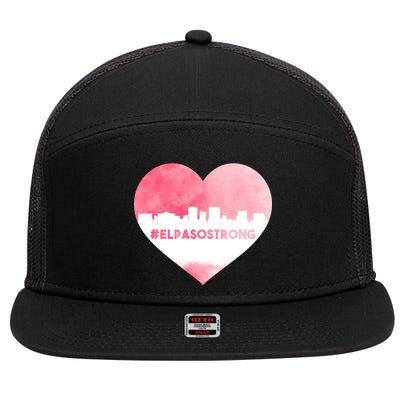 #El Paso Strong Texas Skyline Heart 7 Panel Mesh Trucker Snapback Hat