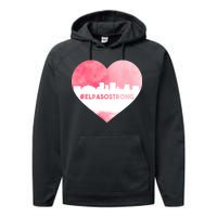 #El Paso Strong Texas Skyline Heart Performance Fleece Hoodie