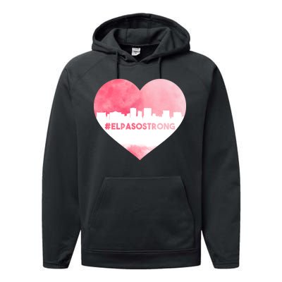 #El Paso Strong Texas Skyline Heart Performance Fleece Hoodie