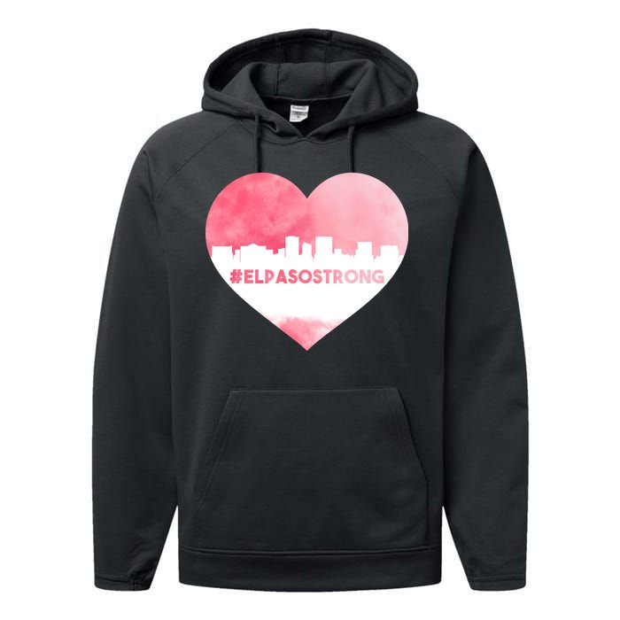 #El Paso Strong Texas Skyline Heart Performance Fleece Hoodie