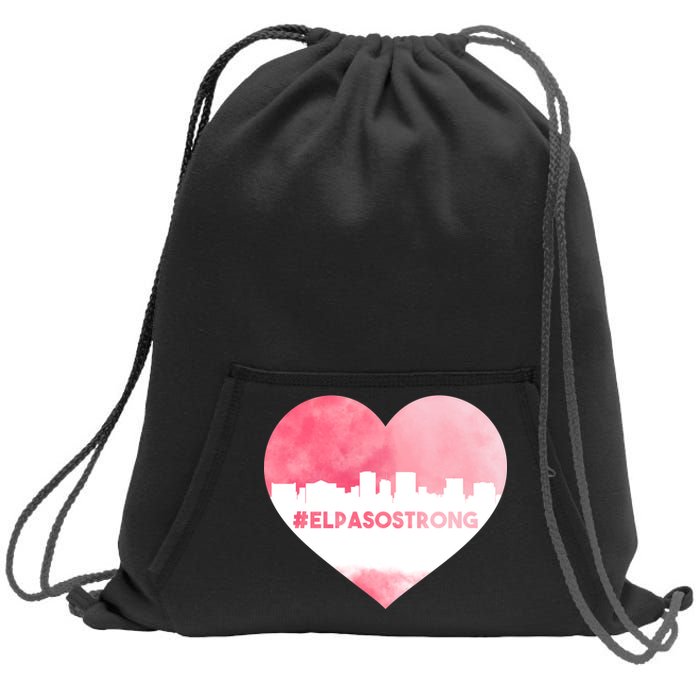 #El Paso Strong Texas Skyline Heart Sweatshirt Cinch Pack Bag