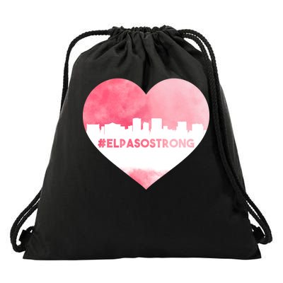 #El Paso Strong Texas Skyline Heart Drawstring Bag