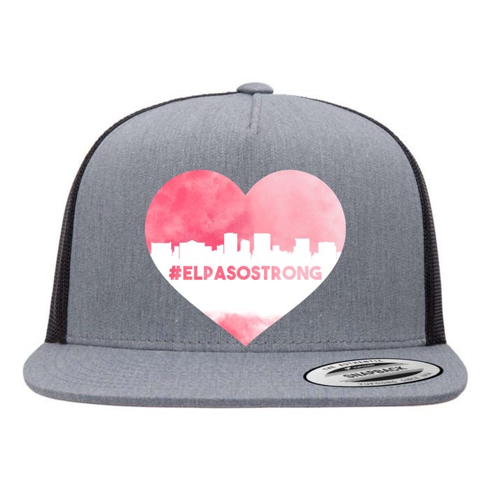 #El Paso Strong Texas Skyline Heart Flat Bill Trucker Hat