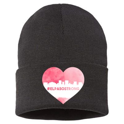 #El Paso Strong Texas Skyline Heart Sustainable Knit Beanie