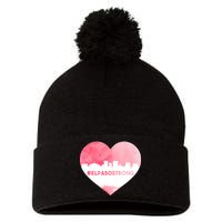 #El Paso Strong Texas Skyline Heart Pom Pom 12in Knit Beanie