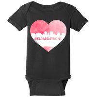 #El Paso Strong Texas Skyline Heart Baby Bodysuit