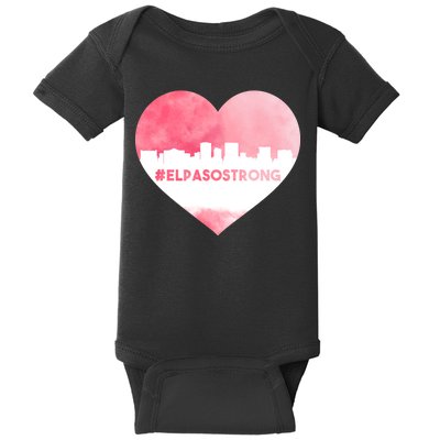 #El Paso Strong Texas Skyline Heart Baby Bodysuit