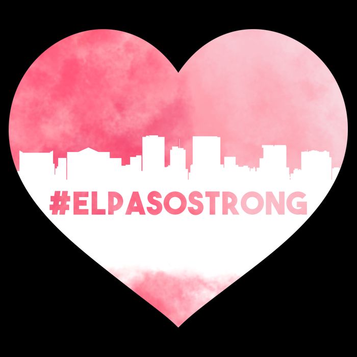 #El Paso Strong Texas Skyline Heart Baby Bodysuit