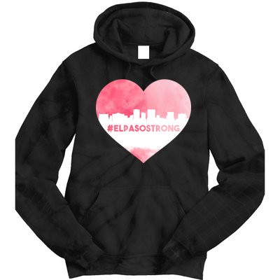 #El Paso Strong Texas Skyline Heart Tie Dye Hoodie