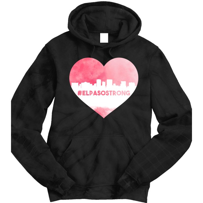 #El Paso Strong Texas Skyline Heart Tie Dye Hoodie