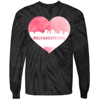 #El Paso Strong Texas Skyline Heart Tie-Dye Long Sleeve Shirt