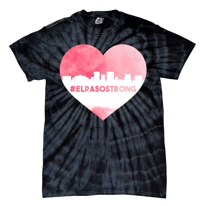 #El Paso Strong Texas Skyline Heart Tie-Dye T-Shirt