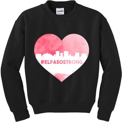 #El Paso Strong Texas Skyline Heart Kids Sweatshirt