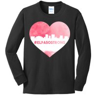 #El Paso Strong Texas Skyline Heart Kids Long Sleeve Shirt