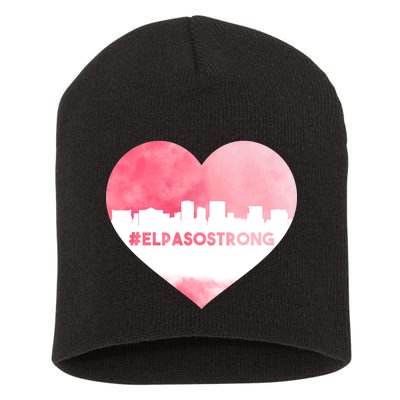 #El Paso Strong Texas Skyline Heart Short Acrylic Beanie