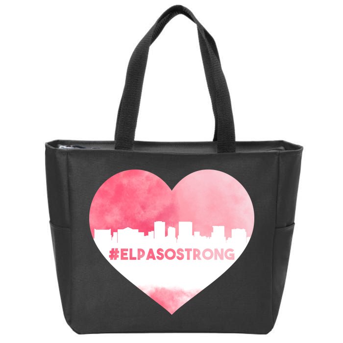 #El Paso Strong Texas Skyline Heart Zip Tote Bag