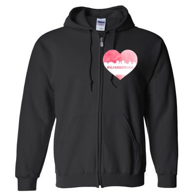 #El Paso Strong Texas Skyline Heart Full Zip Hoodie