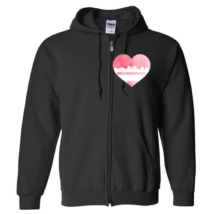 #El Paso Strong Texas Skyline Heart Full Zip Hoodie