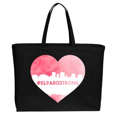 #El Paso Strong Texas Skyline Heart Cotton Canvas Jumbo Tote