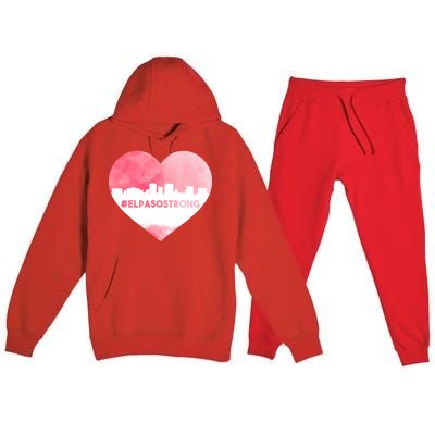 #El Paso Strong Texas Skyline Heart Premium Hooded Sweatsuit Set