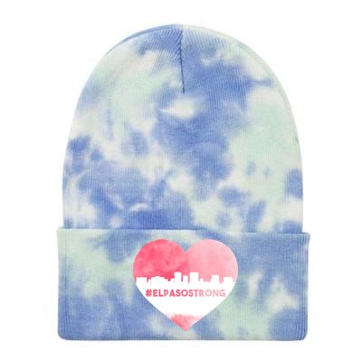 #El Paso Strong Texas Skyline Heart Tie Dye 12in Knit Beanie