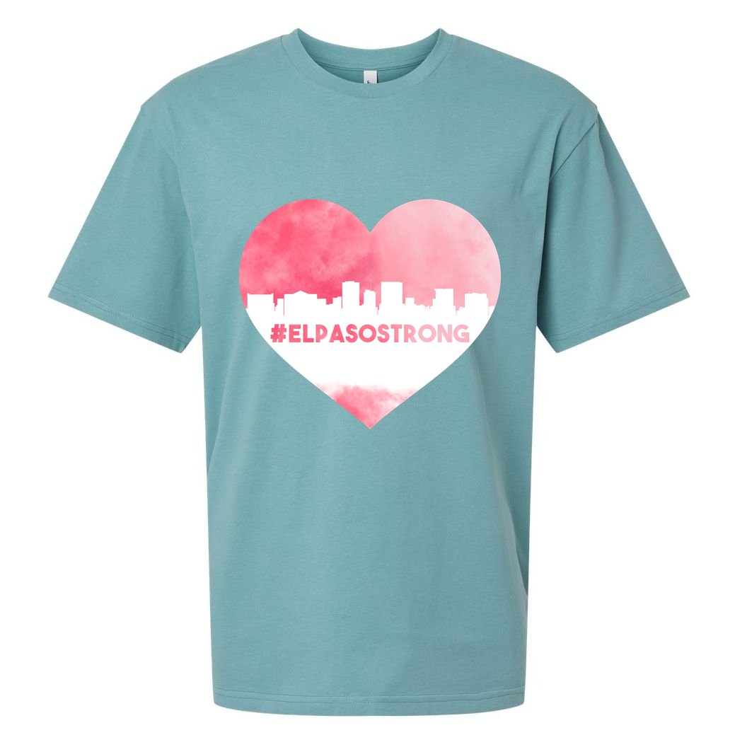 #El Paso Strong Texas Skyline Heart Sueded Cloud Jersey T-Shirt