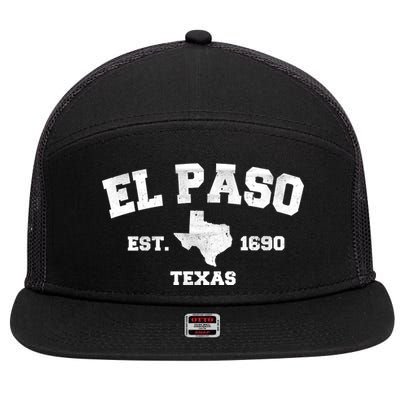 El Paso Texas Est. 1690 Vintage 7 Panel Mesh Trucker Snapback Hat