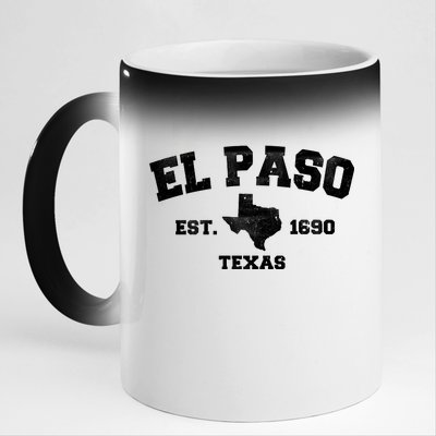 El Paso Texas Est. 1690 Vintage 11oz Black Color Changing Mug