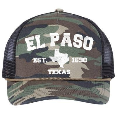 El Paso Texas Est. 1690 Vintage Retro Rope Trucker Hat Cap