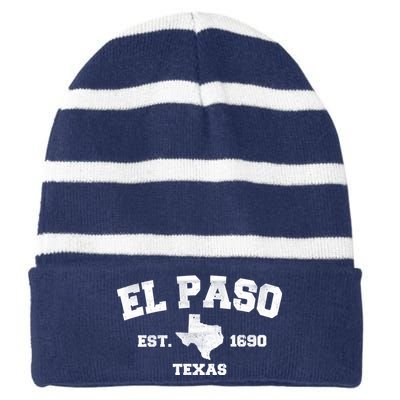 El Paso Texas Est. 1690 Vintage Striped Beanie with Solid Band