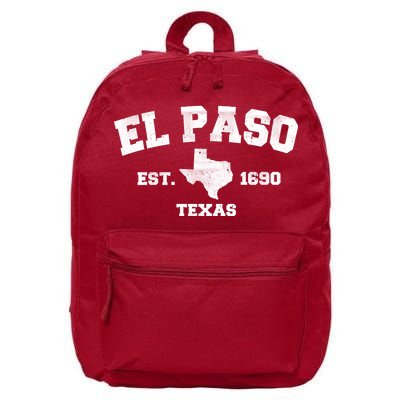 El Paso Texas Est. 1690 Vintage 16 in Basic Backpack