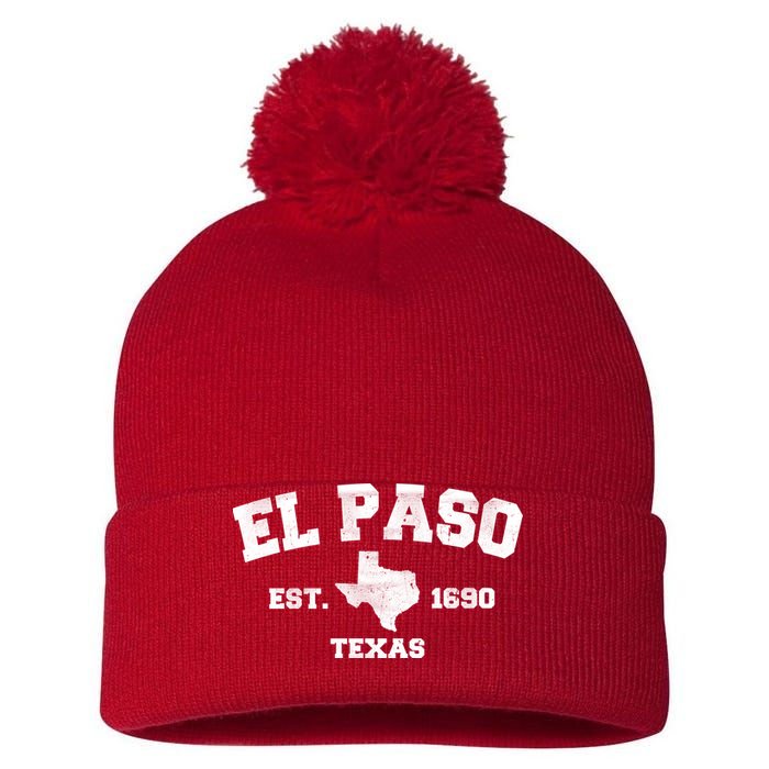 El Paso Texas Est. 1690 Vintage Pom Pom 12in Knit Beanie